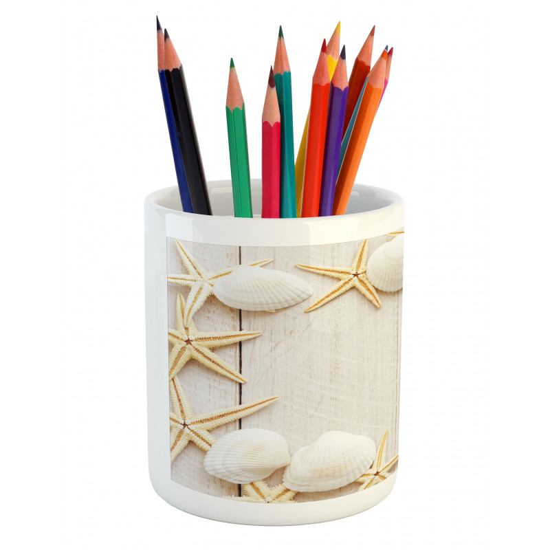 Rustic Wooden Backdrop Pencil Pen Holder