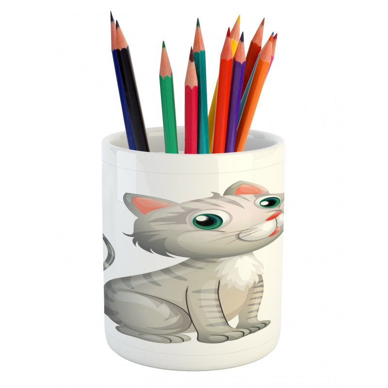 Domestic Cat Pet Pencil Pen Holder