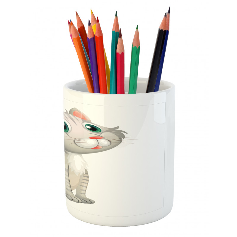 Domestic Cat Pet Pencil Pen Holder