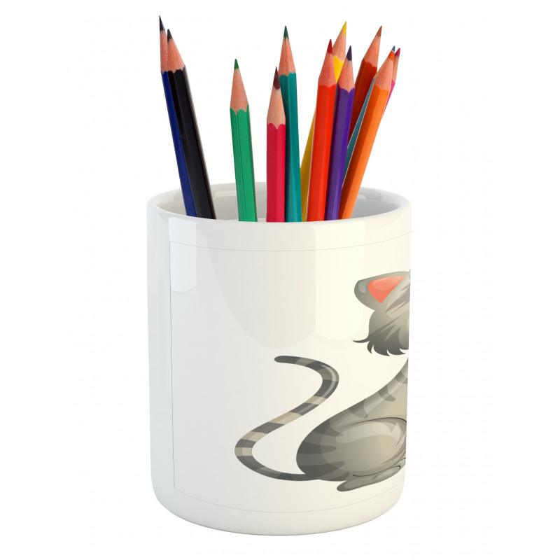 Domestic Cat Pet Pencil Pen Holder