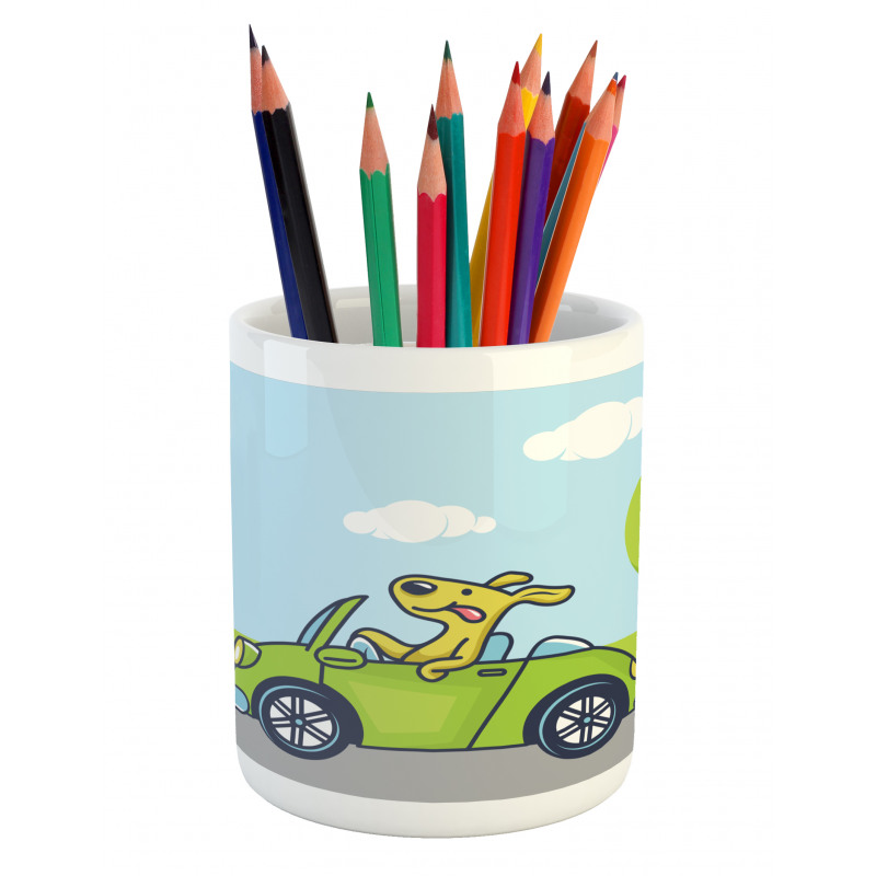 Puppy on the Road Pencil Pen Holder