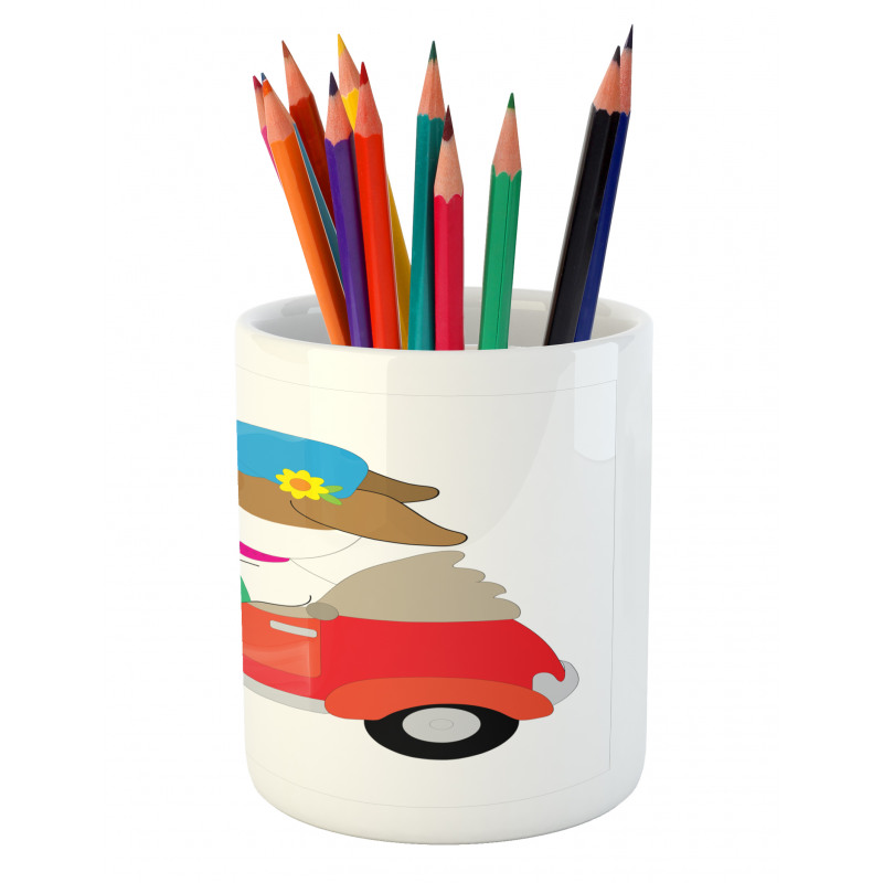 Puppy Driving Cap Pencil Pen Holder