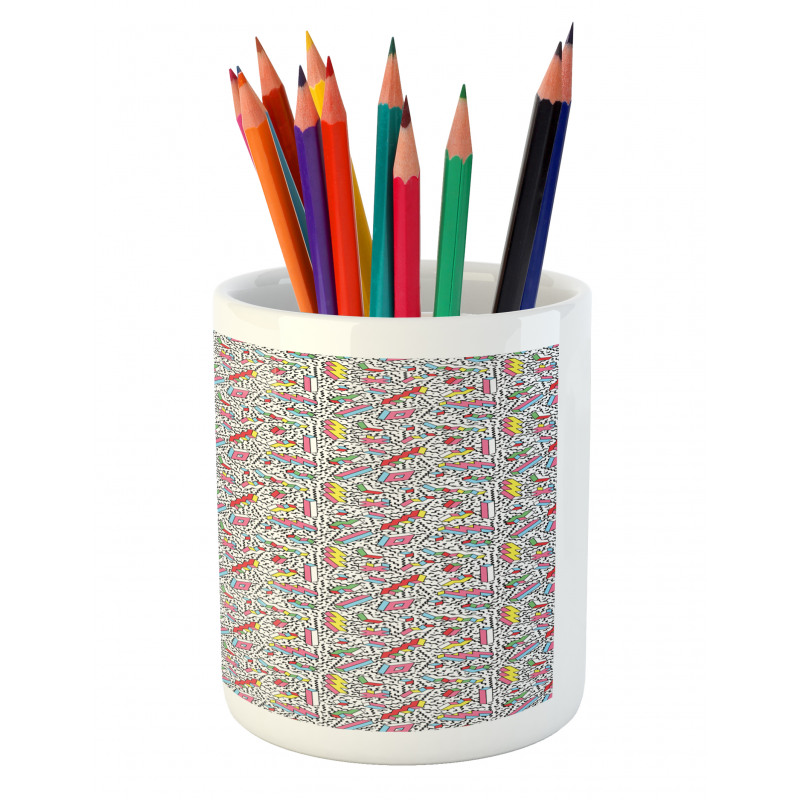 Memphis 90s 3D Shapes Pencil Pen Holder