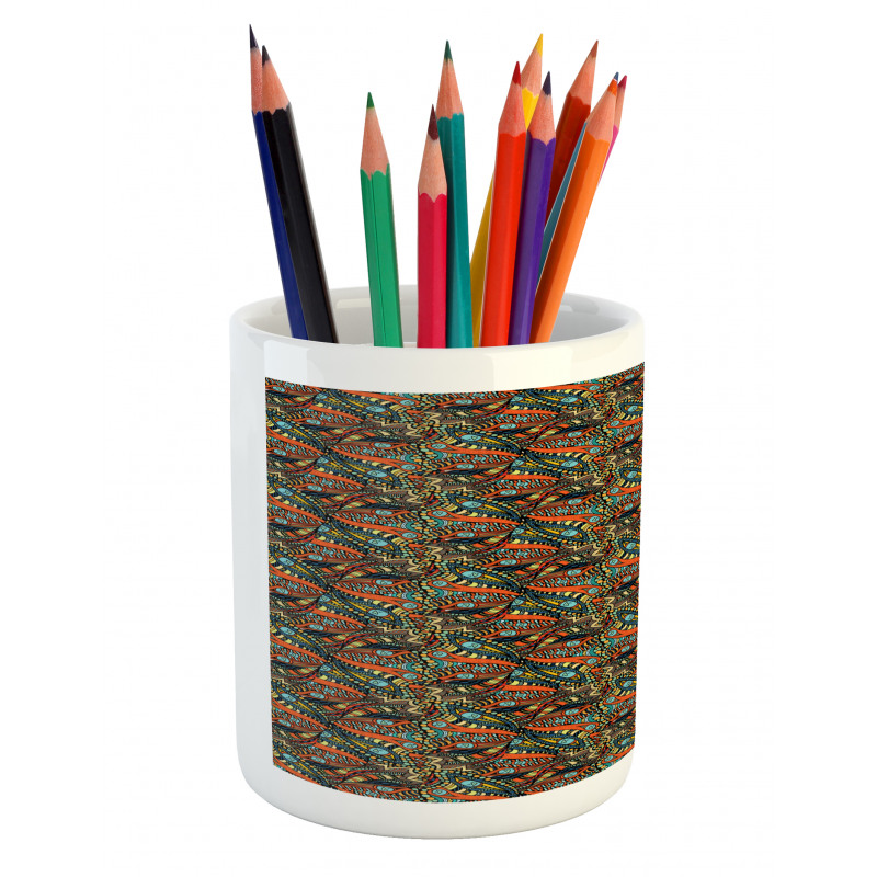 Abstract Waves Pattern Pencil Pen Holder