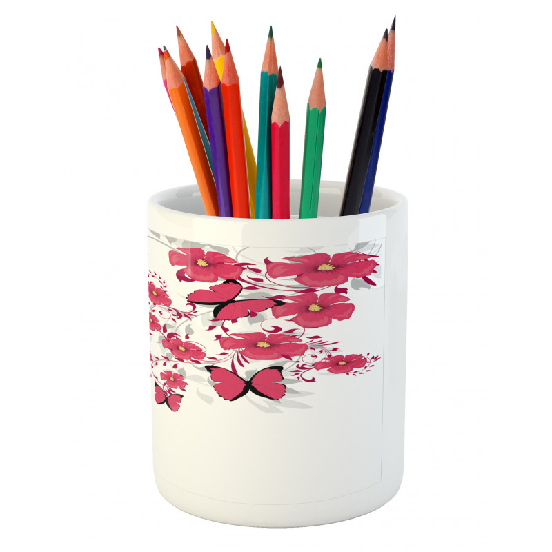 Flower Butterfly Pencil Pen Holder