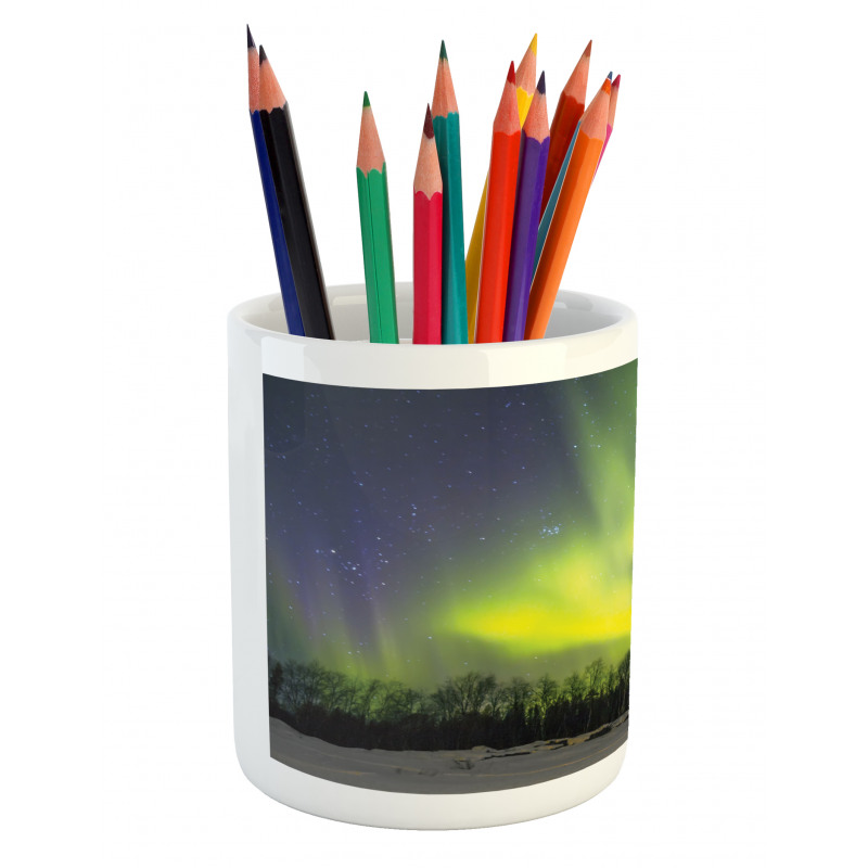 Aurora Borealis Forest Pencil Pen Holder