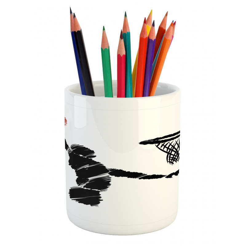 Basketball Player Artwork Pencil Pen Holder