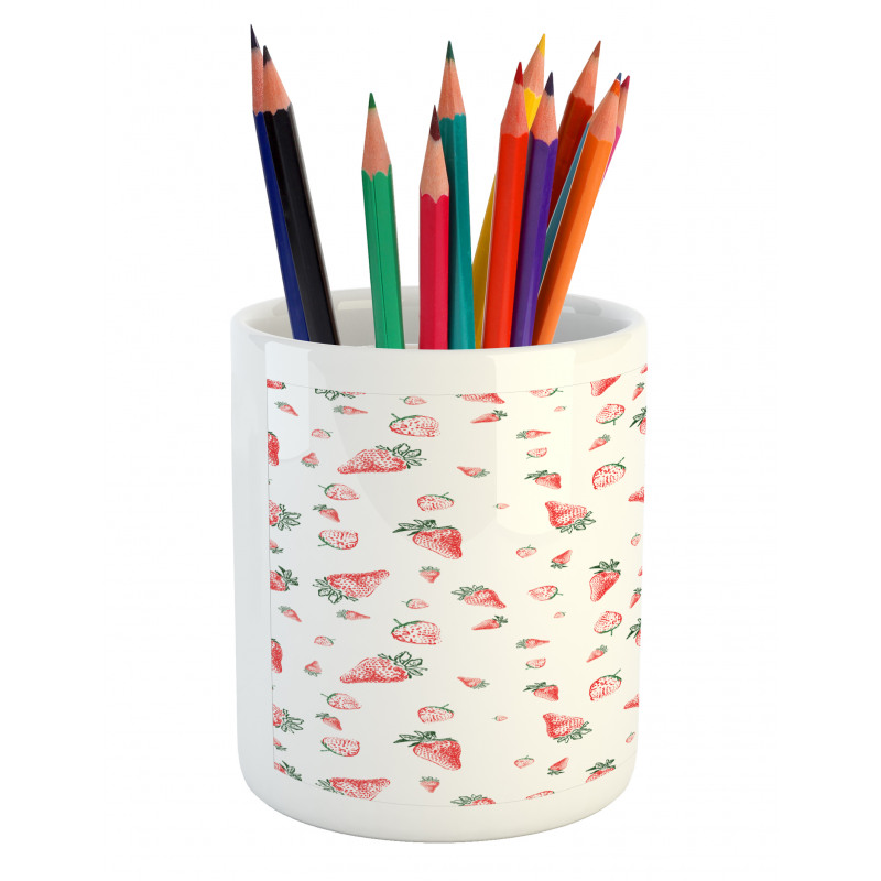 Grunge Fruit Pattern Pencil Pen Holder