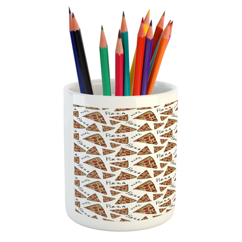 Doodle Art Style Slices Pencil Pen Holder