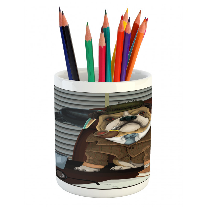 Detective Dog Pencil Pen Holder