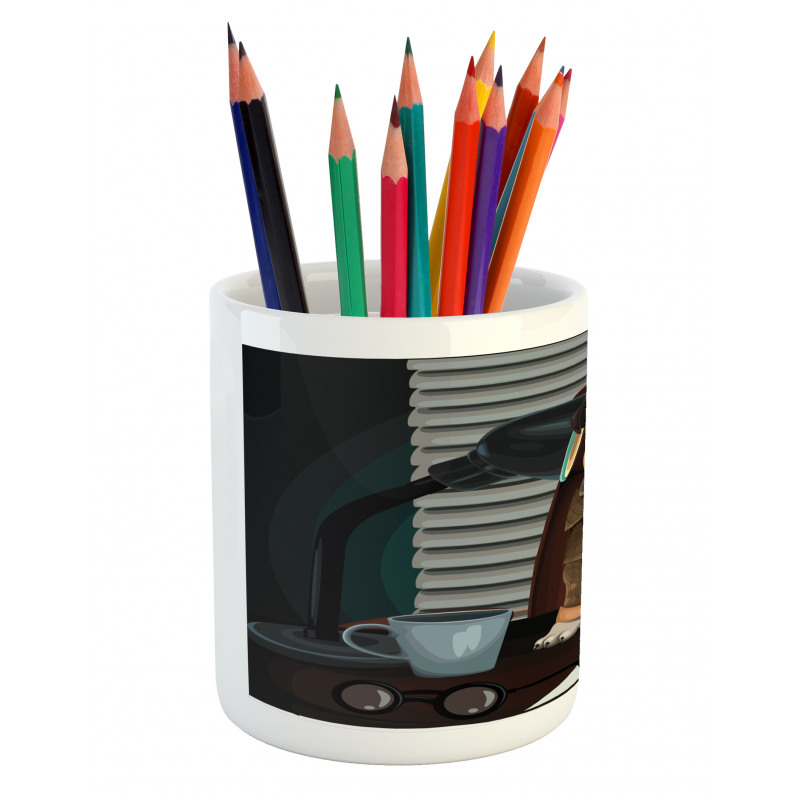 Detective Dog Pencil Pen Holder