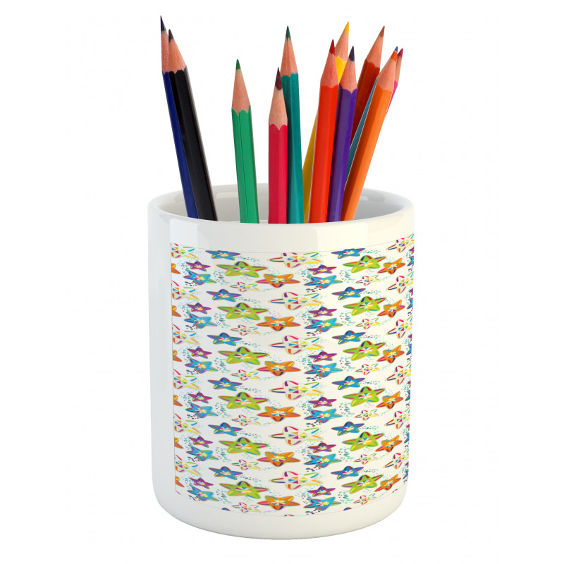 Colorful Celestial Shapes Pencil Pen Holder