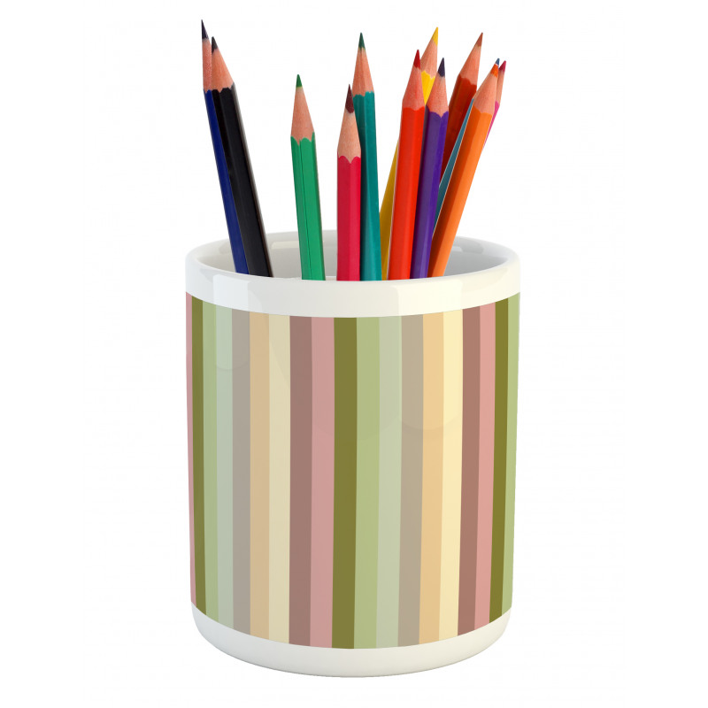 Pastel Colored Bands Pencil Pen Holder