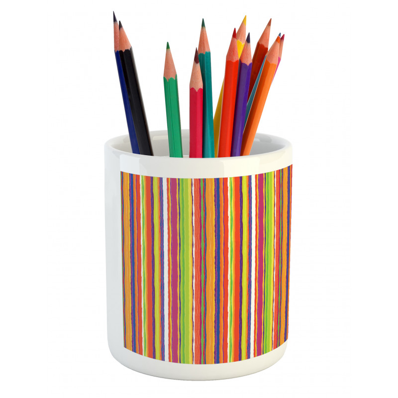 Barcode Style Lines Pencil Pen Holder