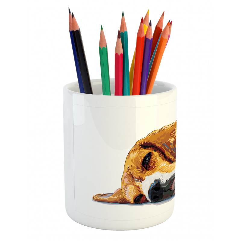 Sleeping Puppy Pencil Pen Holder