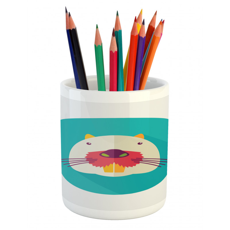 Cartoon Beaver Design Pencil Pen Holder