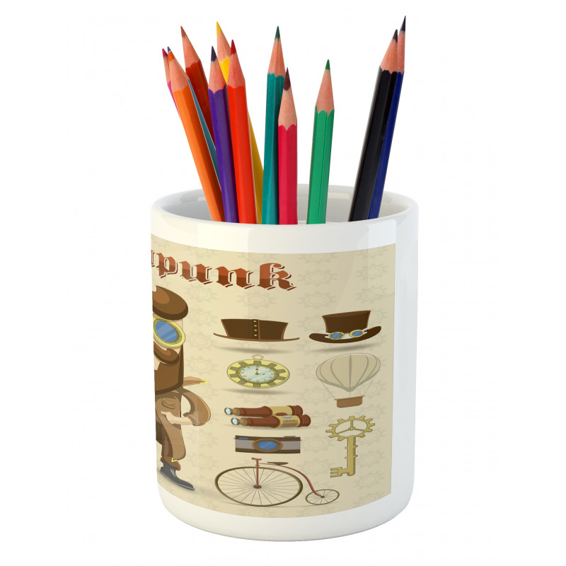 Hipster Gentleman Pencil Pen Holder