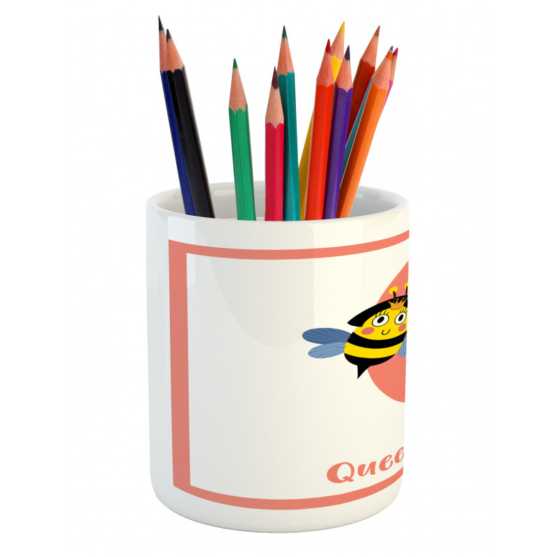 Cartoon Animal Letter Q Pencil Pen Holder