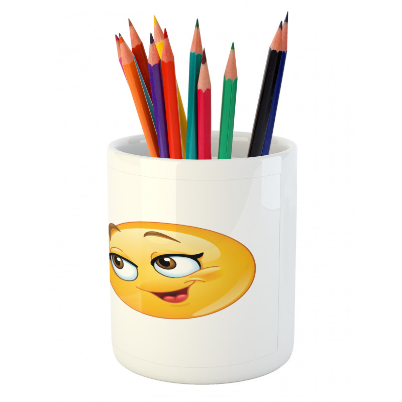 Loving Emoticon Couple Pencil Pen Holder