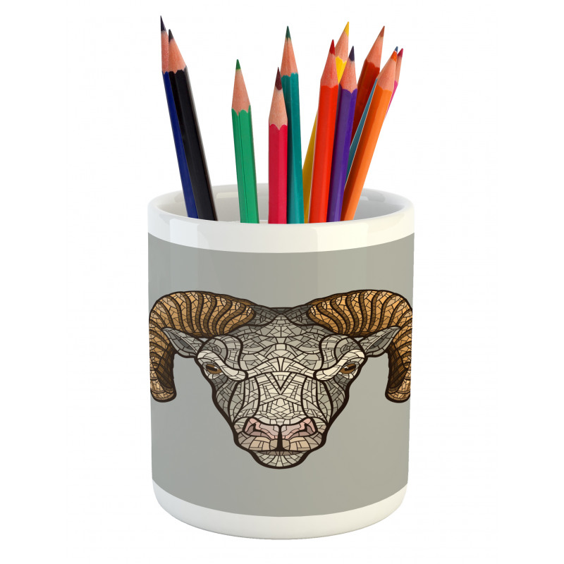 Ram Horns Pencil Pen Holder