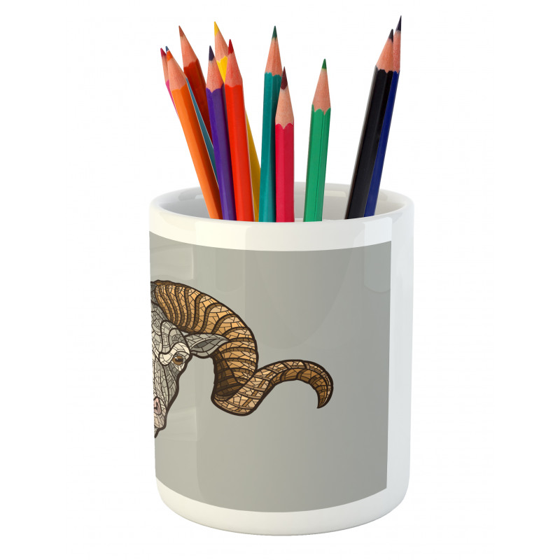 Ram Horns Pencil Pen Holder