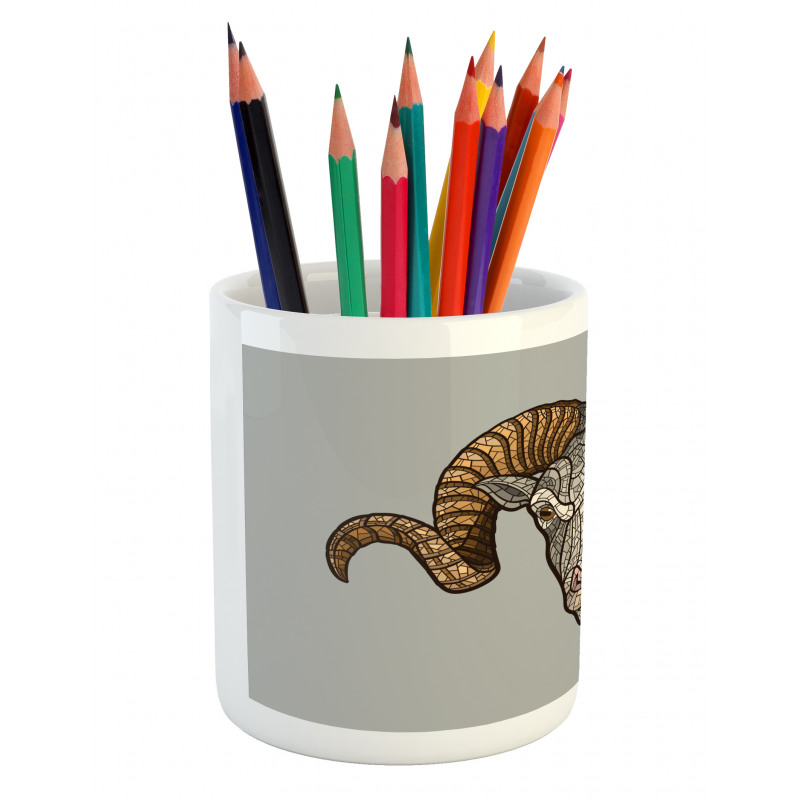 Ram Horns Pencil Pen Holder