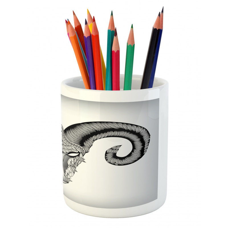 Head of Aries Art Pencil Pen Holder