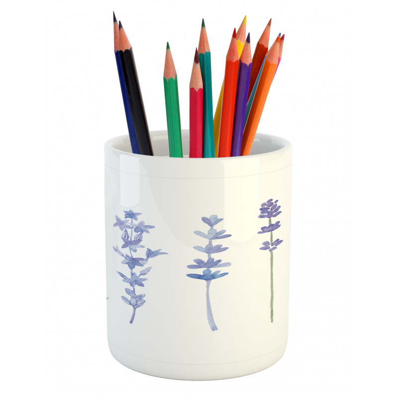 Watercolor Rural Herbs Pencil Pen Holder