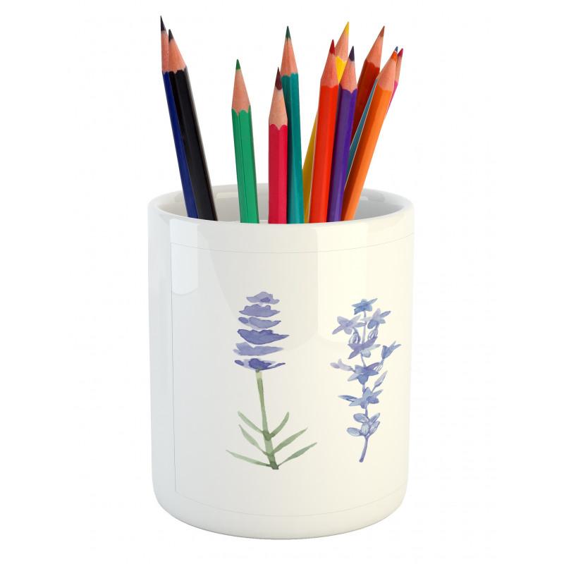 Watercolor Rural Herbs Pencil Pen Holder