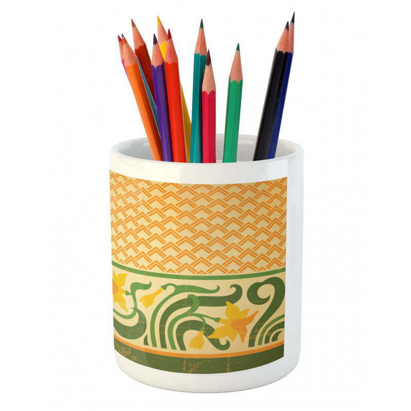 Ornate Daffodils Pencil Pen Holder