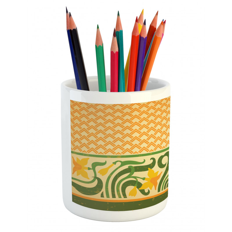 Ornate Daffodils Pencil Pen Holder