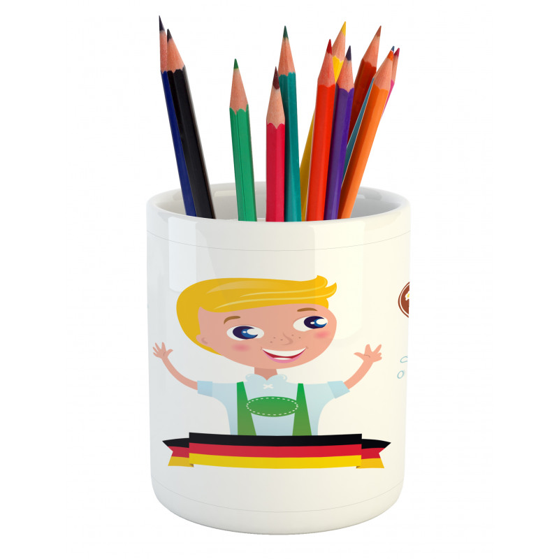 Bavarian Boy Oktoberfest Pencil Pen Holder