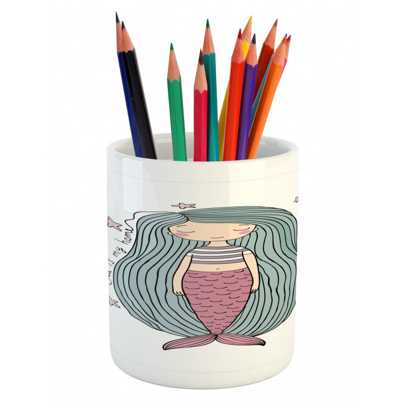 Sea is My Home Girl Pencil Pen Holder