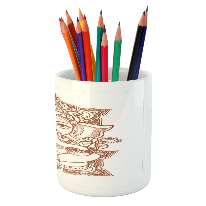 Asian Figure Symbol Boho Pencil Pen Holder