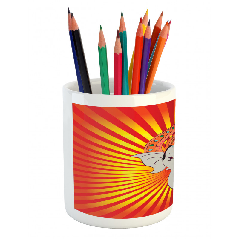 Retro Figure Mandala Pencil Pen Holder