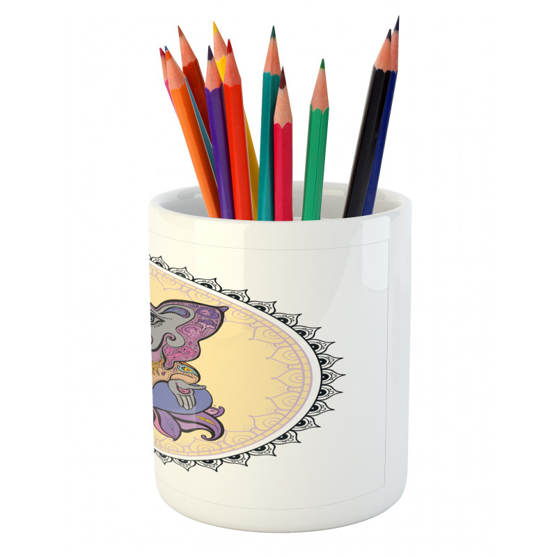 Mandala Circle Folkloric Pencil Pen Holder