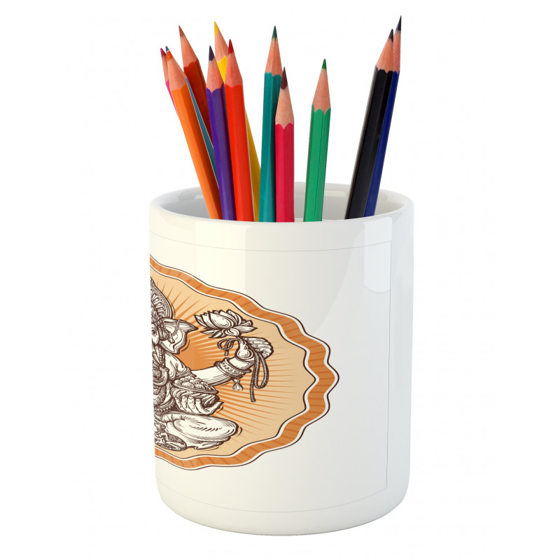 Flower Hippie with Animal Pencil Pen Holder