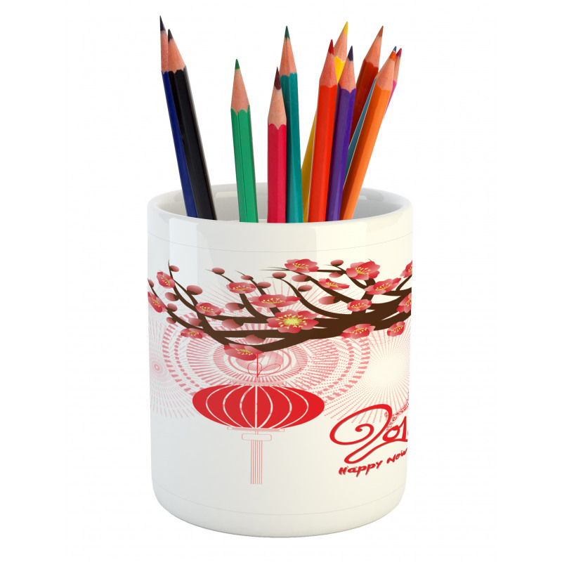 Cherry Branch Lantern Pencil Pen Holder