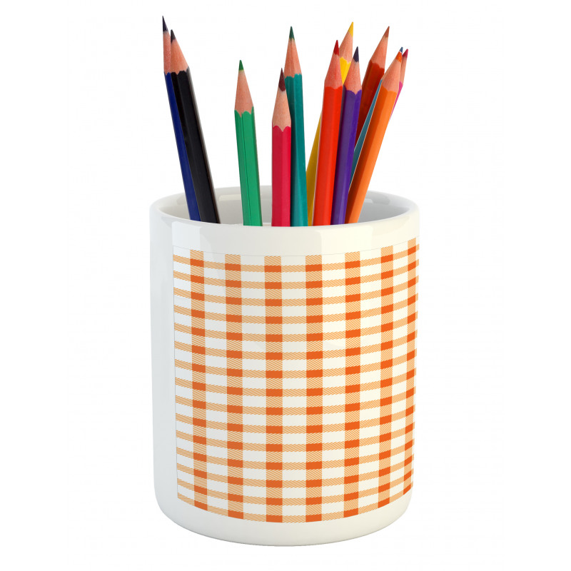 Plaid Motif Pencil Pen Holder