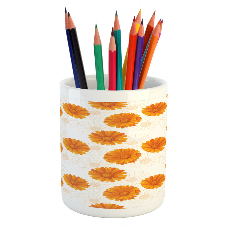 Calendula Flowers Pencil Pen Holder