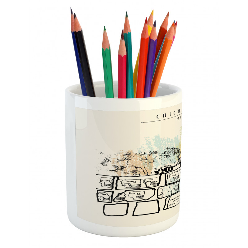 Building and Tomb Pencil Pen Holder