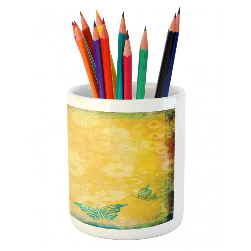 Gerbera Daisy Flowers Pencil Pen Holder