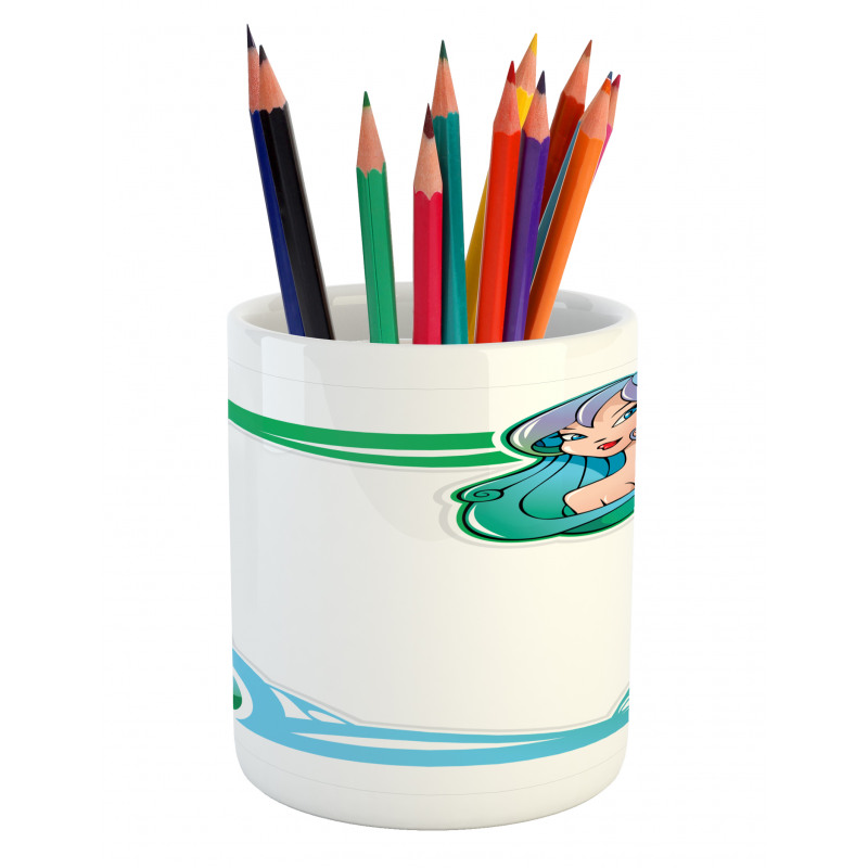 Cartoon Frame Girl Pencil Pen Holder