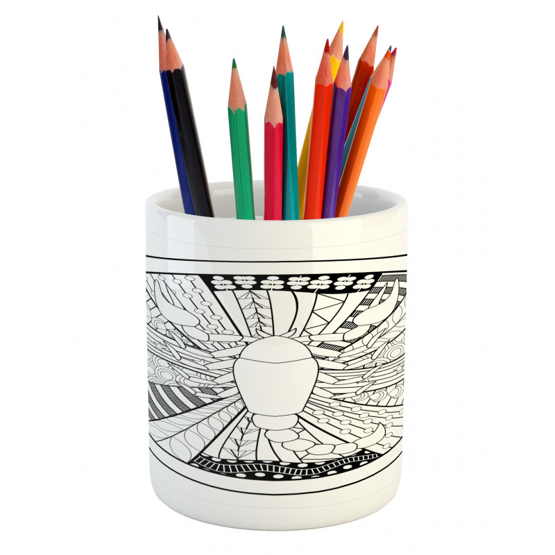 Round Tattoo Art Pencil Pen Holder