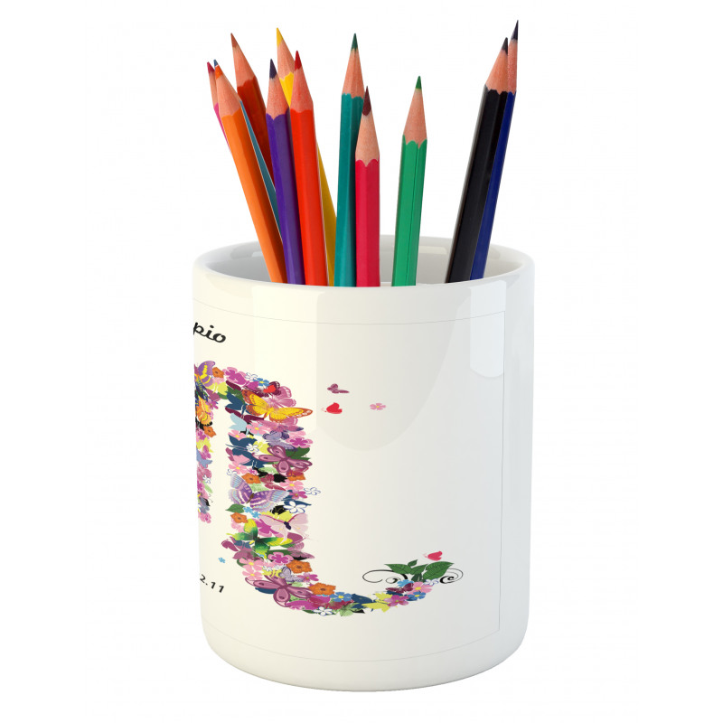 Floral Butterfly Pencil Pen Holder