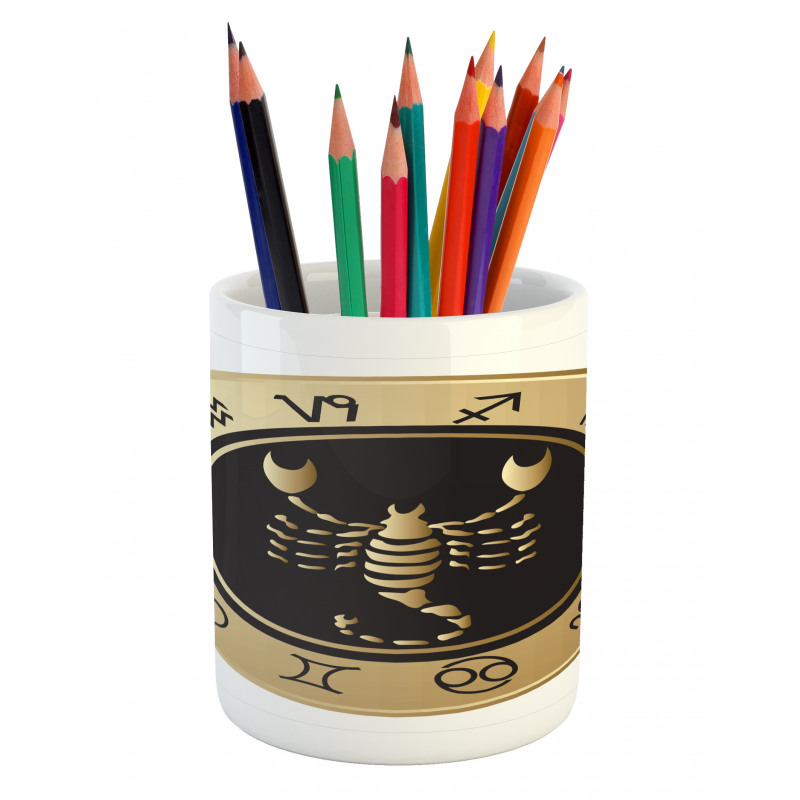 Signs Circle Pencil Pen Holder