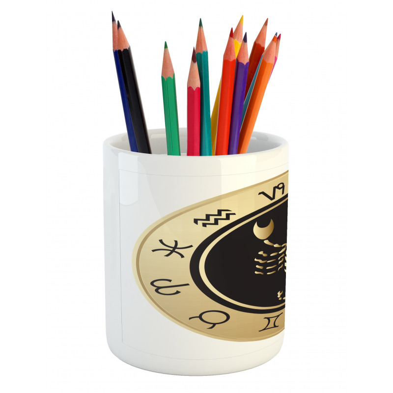 Signs Circle Pencil Pen Holder