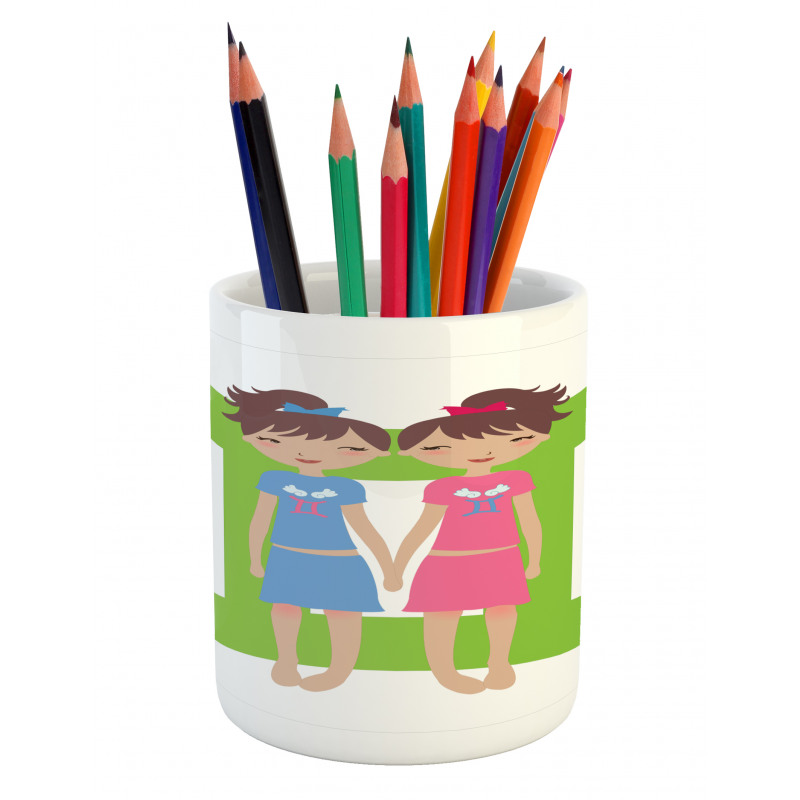 Twin Girls Teens Pencil Pen Holder