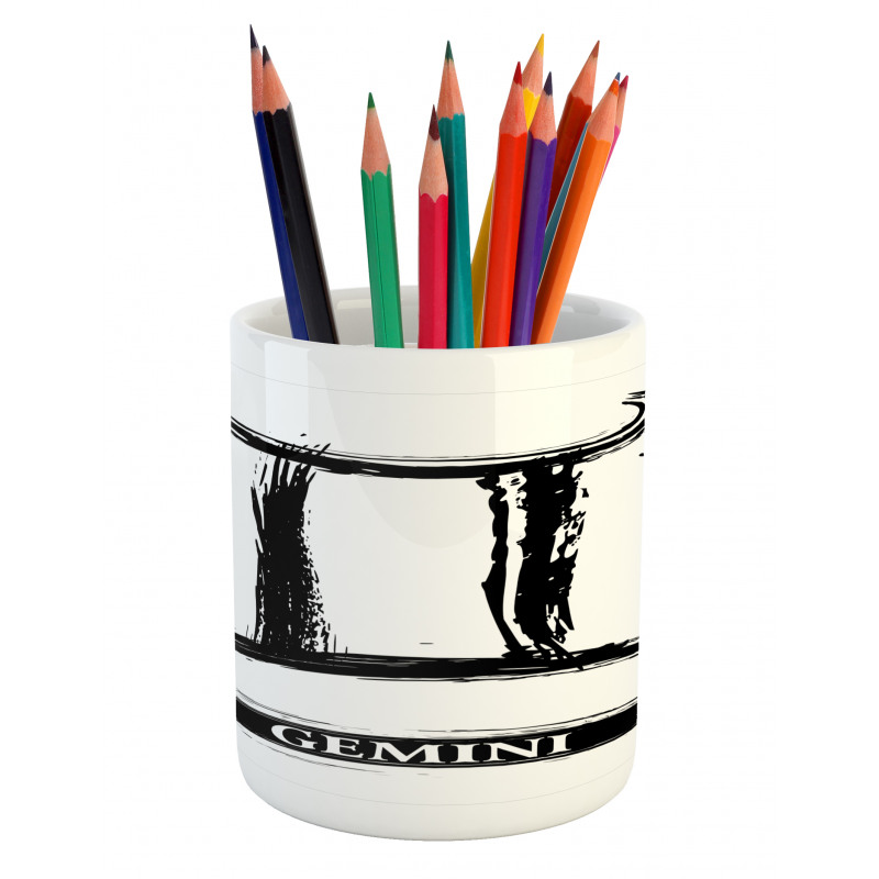 Grunge Brush Art Pencil Pen Holder