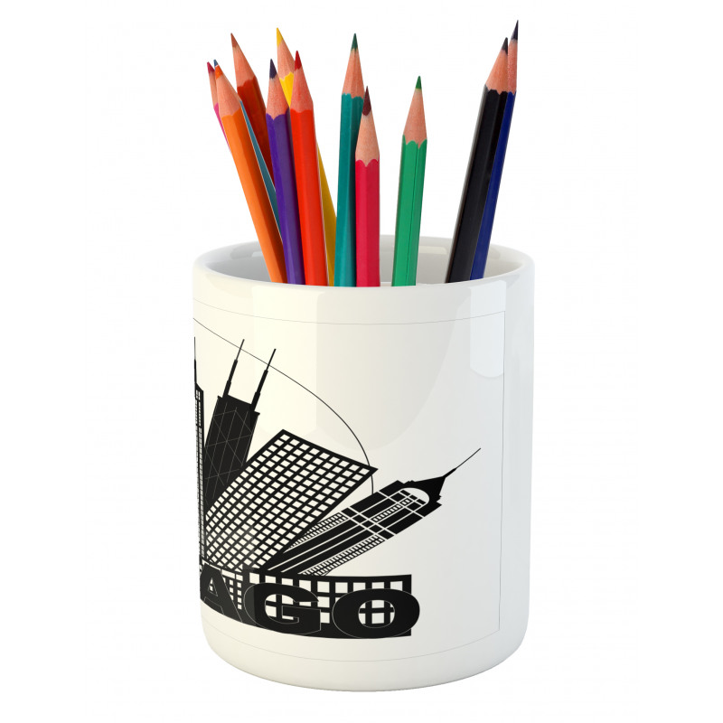 City in Circle Pencil Pen Holder